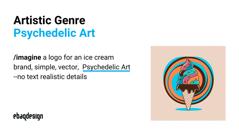 /imagine a logo for an ice cream brand, simple, vector, Psychedelic Art --no text realistic details