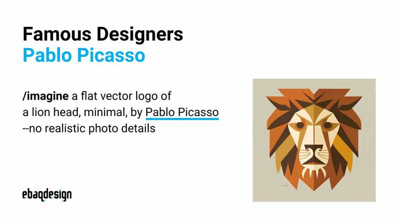 /imagine a flat vector logo of a lion head, minimal, by Pablo Picasso --no realistic photo details