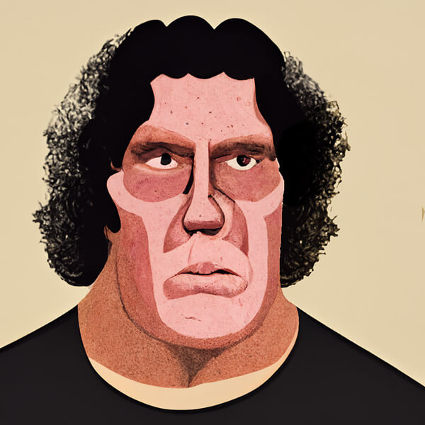 Midjourney portrait of Andre the Giant
