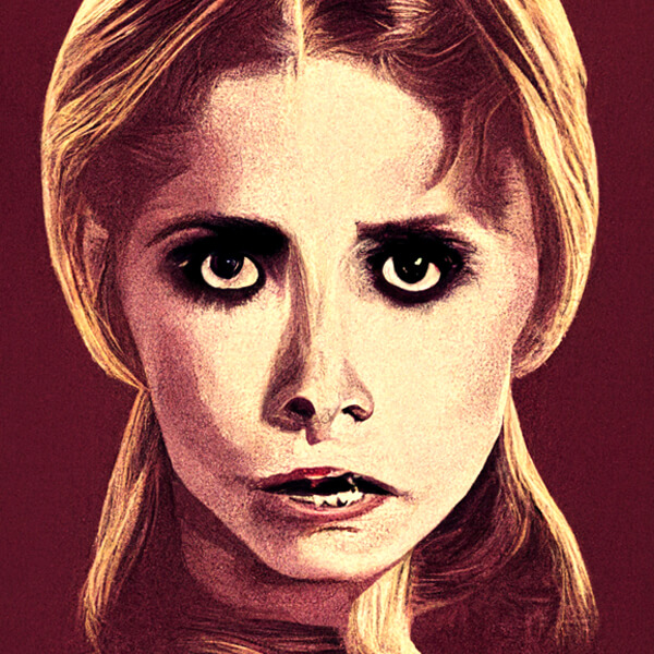 Text to image AI output for a headshot of Sarah Michelle Gellar as Buffy the Vampire Slayer