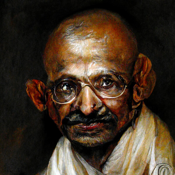 Text-to-image Gandhi portrait